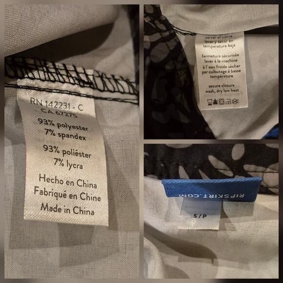 RipSkirt Length 3 Women Small Adjustable Wrap Skirt Black Gray Hawaiian Floral - Picture 4 of 9